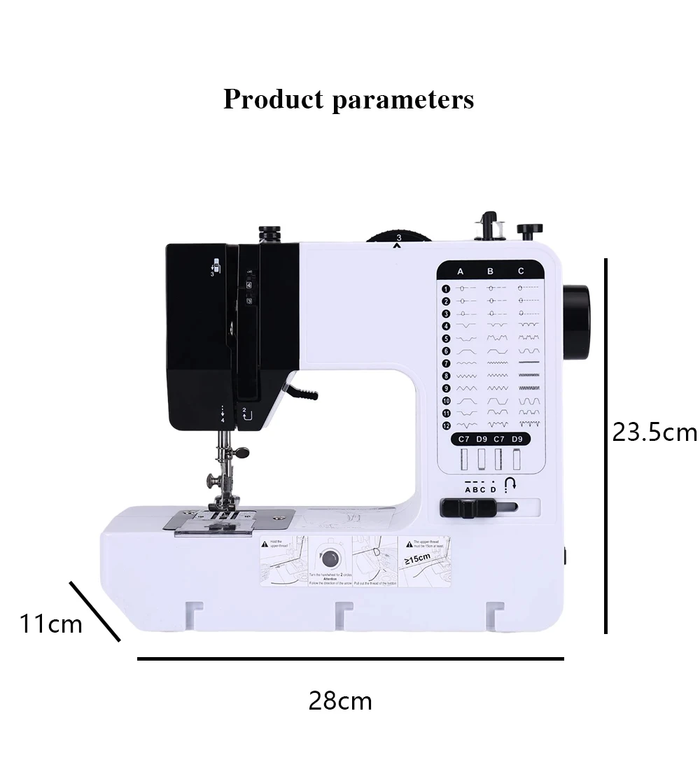 

UFR-738A Sewing Machine Portable Electrical Mini Handy Replaceable Presser Foot 38 Stitches Overlock Chain Button With Pedal