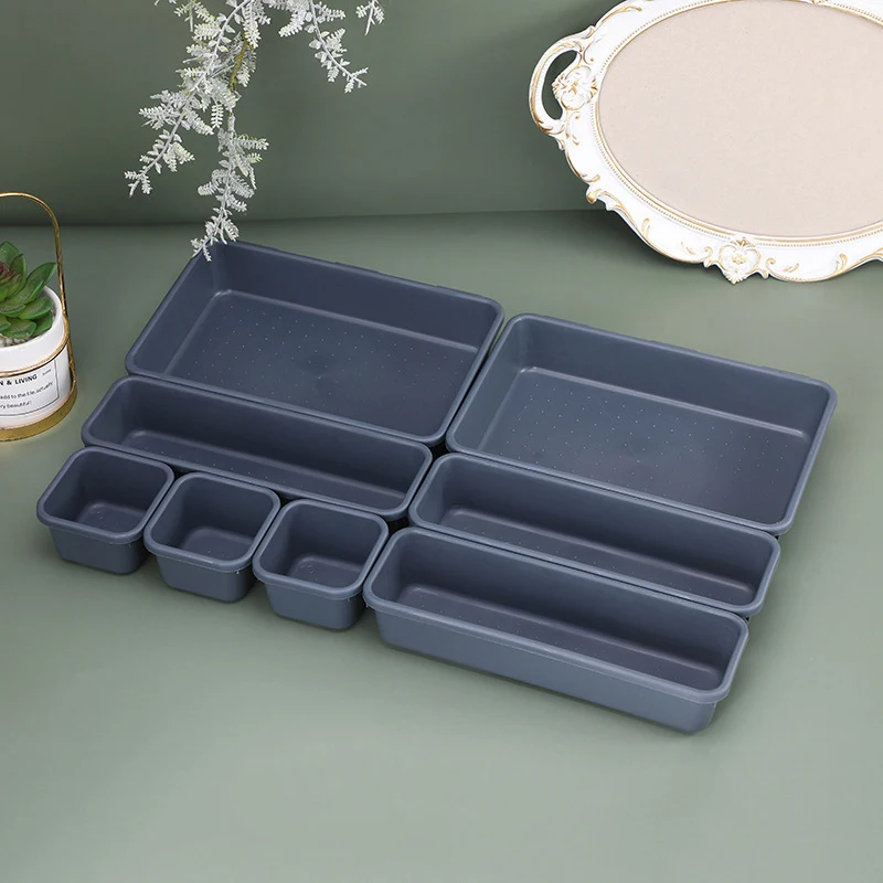 8pcs/set Household Drawer Organizers Dustproof Desk Stationery Storage Box Makeup Organizer For Bathroom Kitchen Accessories