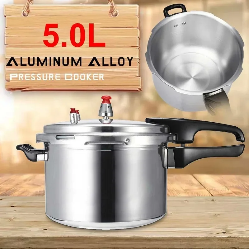 

3/4/5L Aluminium Alloy Kitchen Pressure Cooker Gas Stove Cooking Energy-saving Safety Protection Outdoor Camping Cookware