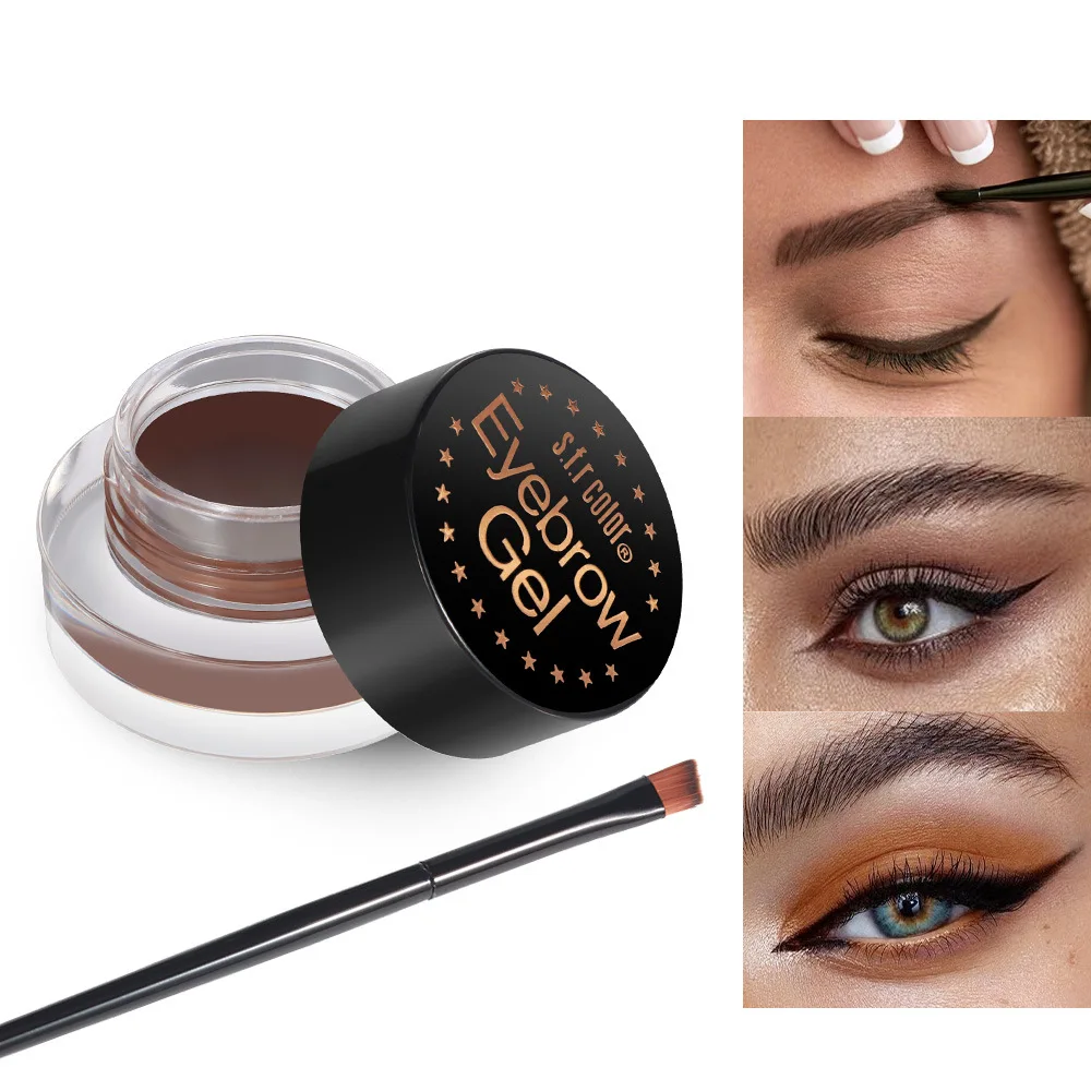 Krem do brwi 3color Wild Eyebrow Cream Matte Brown Black 3D Eyebrow Tint Waterproof Eyebrow Tattoo Makeup Pencil Brow Gel Wax 4g