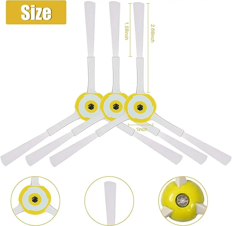 Боковая щетка для iRobot Roomba, запасные части для пылесосов iRobot Roomba 500, 600, 700, 550, 560, 630, 650, 3 шт.