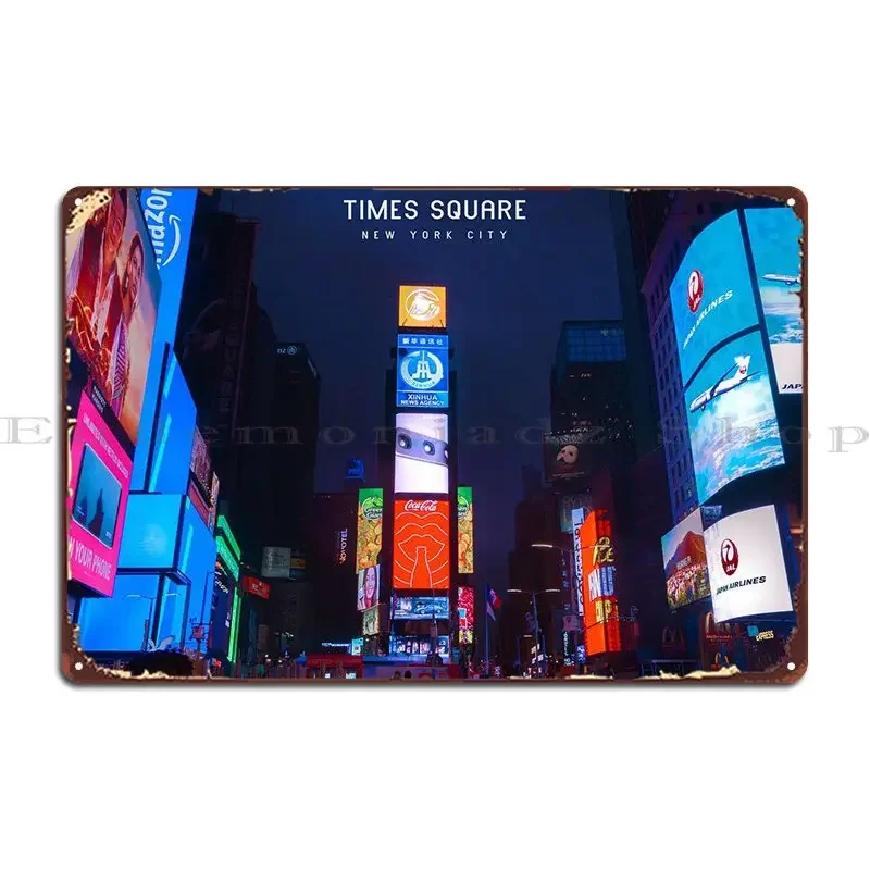 Placa de Metal cuadrada Times, placas de póster, pared de Pub, personalizado, crear pared, cueva, cartel de estaño