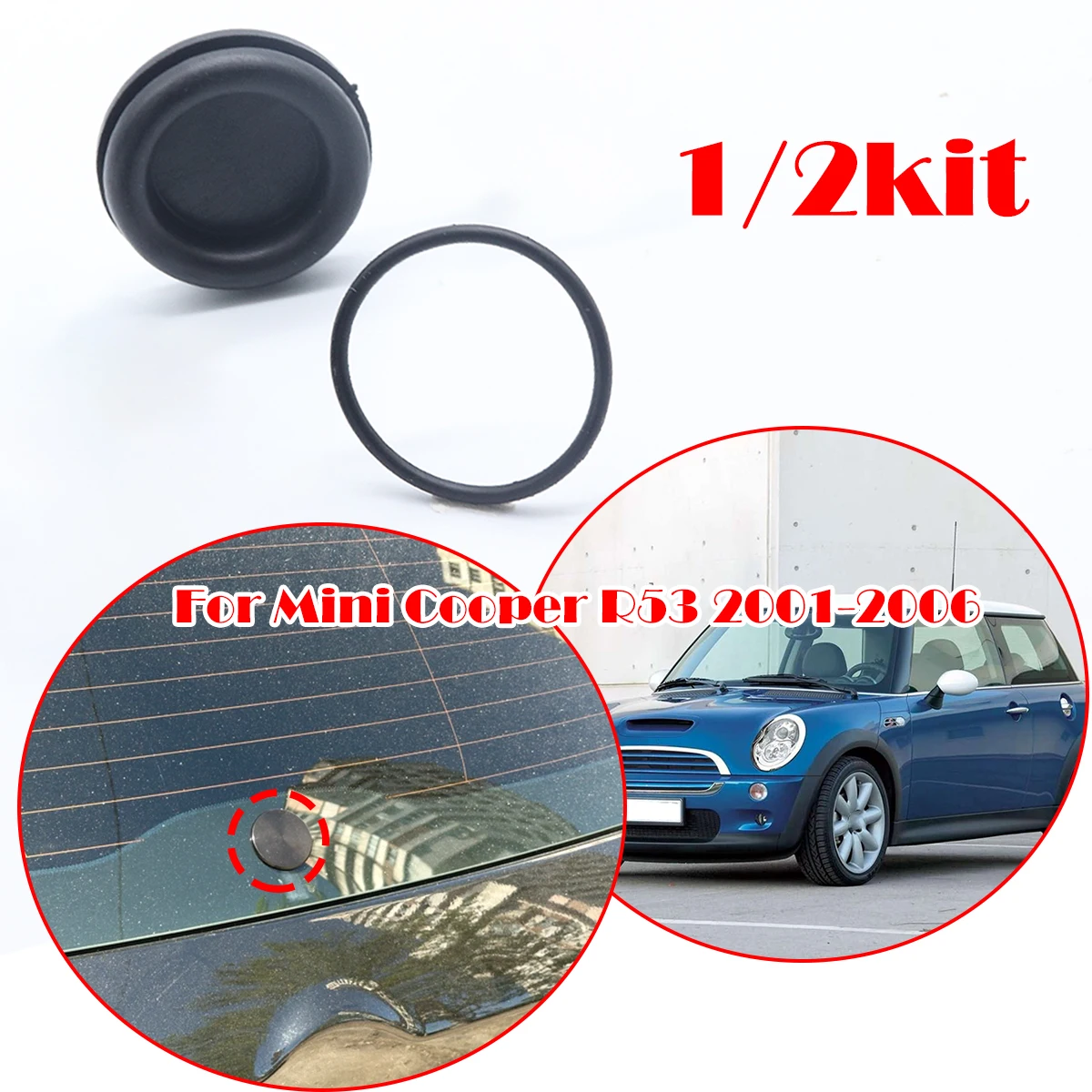 2/4pc Car Rear Windshield Wiper Blade Arm Delete Bung Plug Cap For For Mini Cooper R53 2001-2006Transporter T4 Polo 3 6n2 Caddy