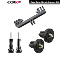 For GoPro Dual Twin Mount Adapter Set 1/4'' Screw Adapter Set For GoPro 13 12 11 10 9 8 7 6 Insta360 X4 X3 DJI OSMO Action 4 3