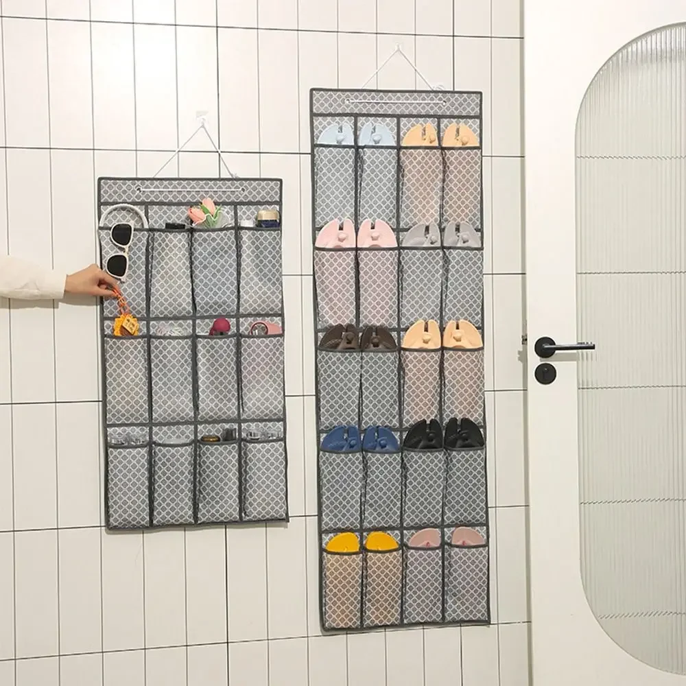 

Multi-Layer Wall-Mounted Shoe Organizer Foldable Large Capacity Pockets Shoes Storage Bag Space Saving Shoe Hanging Rack