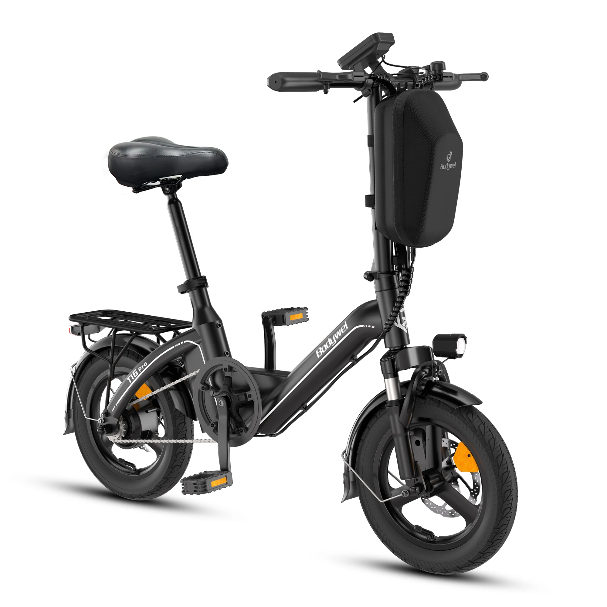 Bodywel T16 Pro Elektrofahrrad 250W Bürstenloser Motor 36V 10,4Ah Herausnehmbarer Akku 25km/h 35km Reichweite 14" Faltbares E-Bike