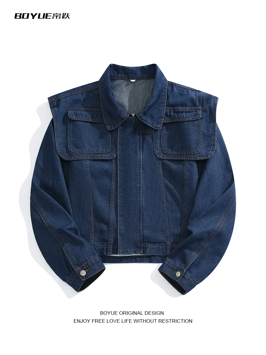 

Women Blue Denim Jacket Female Outerwear Long Sleeve Oversize Jean Jacket Harajuku Korean Vintage Fashion Y2k Top 2000s Clothes