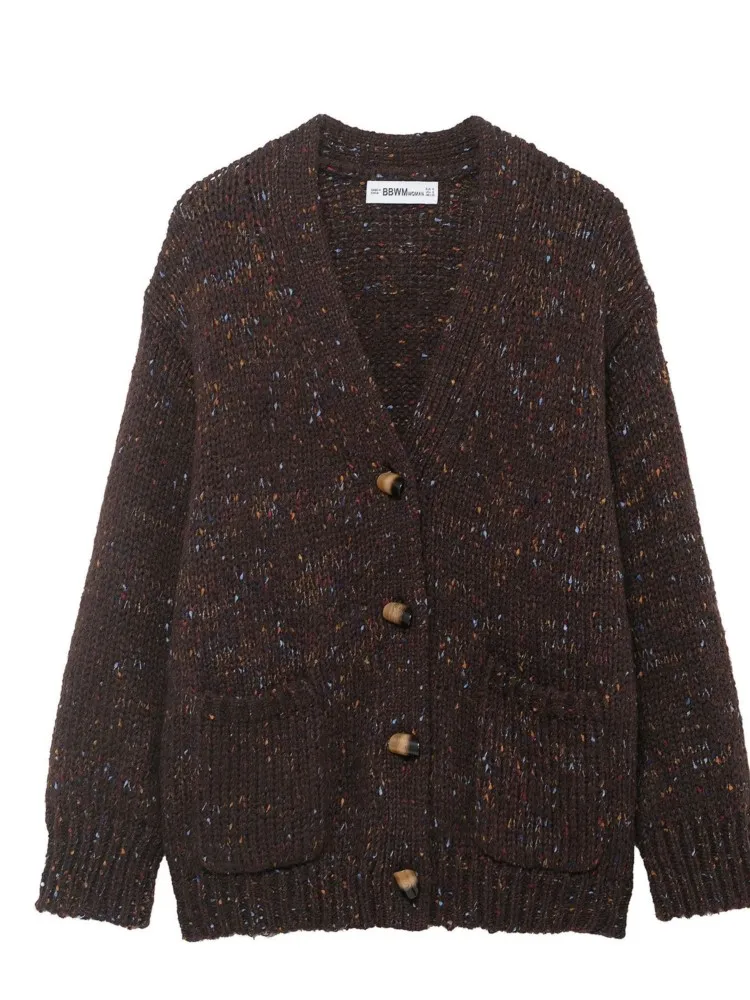 MsChuh Autumn New Women's Clothing Pulls Femmes Fashion Knitted Loose Jacket All-match Loose Simple Style Sweater Comfortable