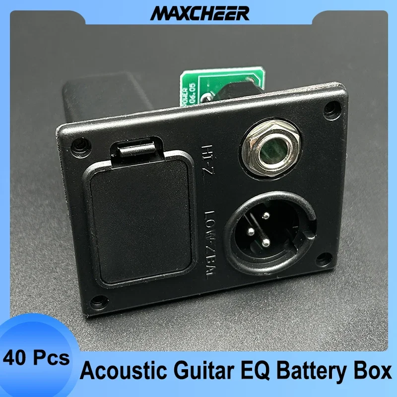 

40Pcs Acoustic Guitar EQ Equalizer Battery Box Case Fits For Guitar Ukulele B-Type with 4 Pins