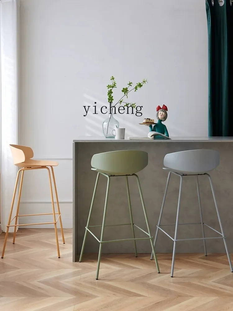 LYY بار كرسي مرتفع الساق مسند الظهر الحديد المطبخ جزيرة المنزل مكتب الاستقبال منصة مشروبات البراز #4