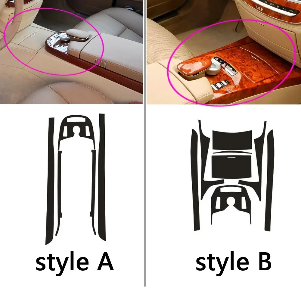 For Benz S class W221 2008-2012 Interior Central Control Panel Door Handle Carbon Fiber Stickers Decals Car styling Accessorie