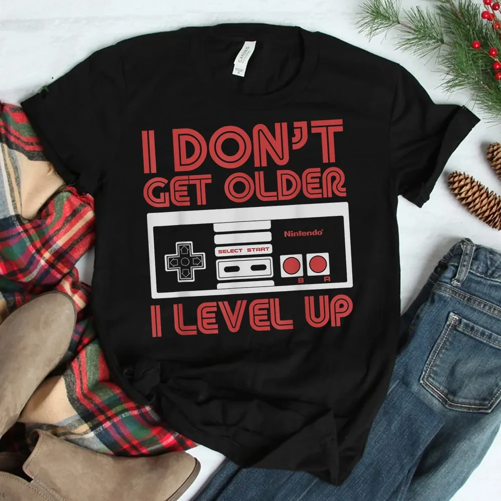 Haunt Reaper Men T Shirt Nintendo I Don't Get Older I Level Up Snes Controller Shirt O-neck Short Sleeve Plus Size Top Tees 6XL