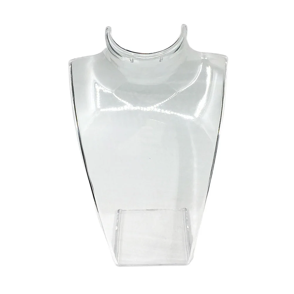 Transparent Plastic Necklace Display Rack Jewelry Bust Stand Organizer Classic Neck Chain Holder for Home Shop Vanity Display