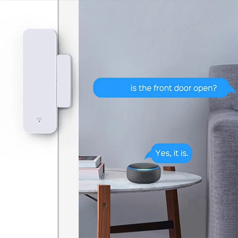 -ABDH 1 قطعة Tuya Wifi باب مغناطيسي ذكي نافذة الاستشعار كاشف الباب نظام إنذار المنزل الذكي الأبيض لمساعدة Alexa Google