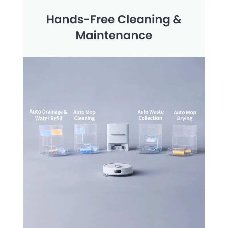 مكنسة كهربائية وممسحة 10000Pa شفط AI ملاحة ذاتية التفريغ ممسحة أوتوماتيكية جافة لأرضية سجادة شعر الحيوانات الأليفة تعمل مع أبل #5