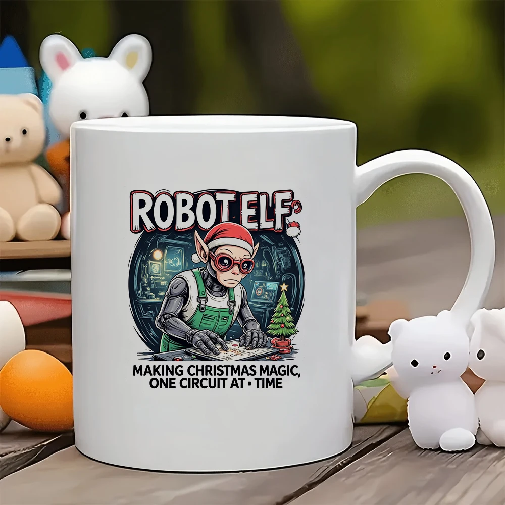 

11oz Robot Elf Cup Creative Christmas Cup Christmas Gift Kids Cup Family Office Coffee Cup Smart Creative Cup Making Christm