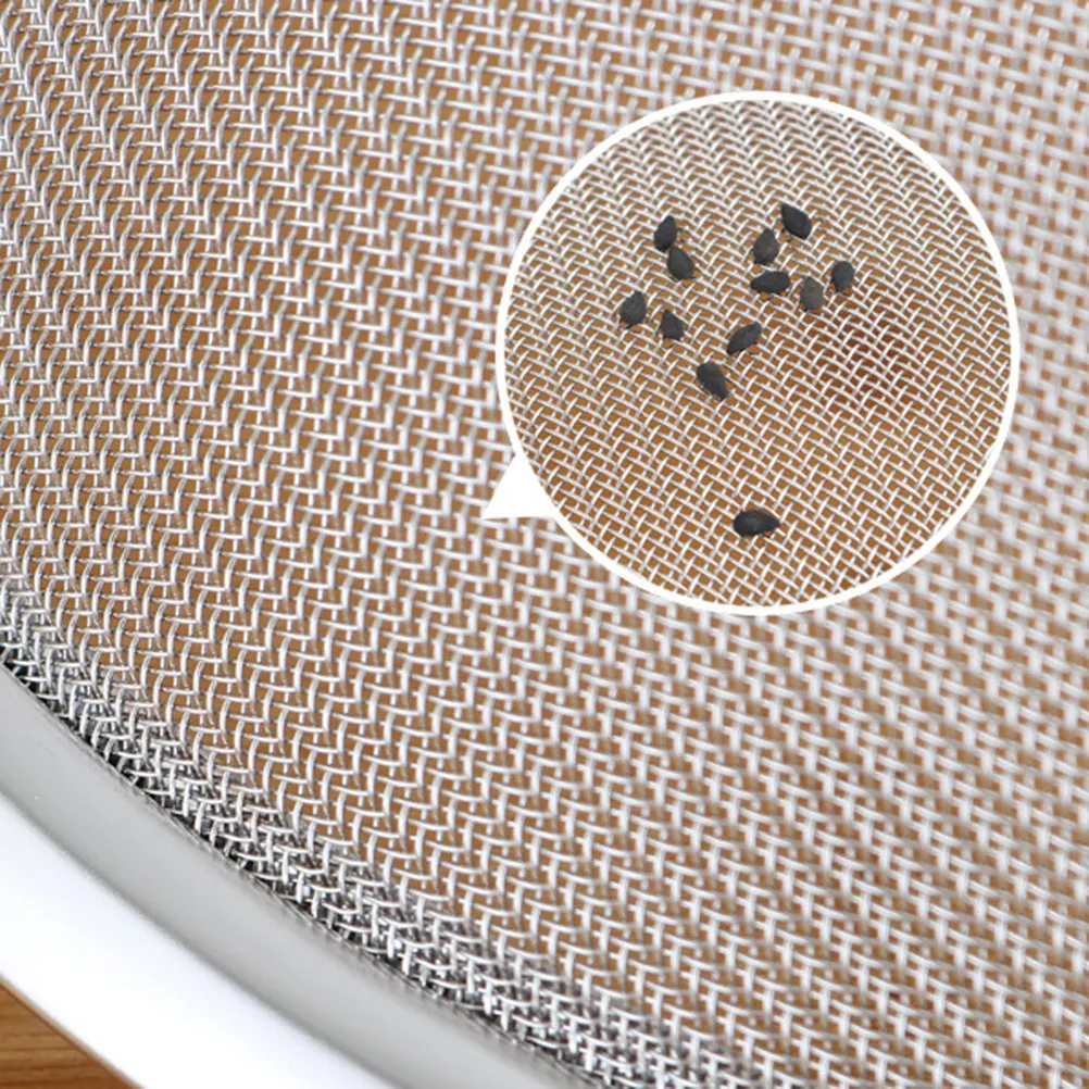 1Pcs Stainless Steel Mesh Strainer Rice Sifter Double Handle 25Cm Multifunctional Filter for Flour Sugar Vegetable