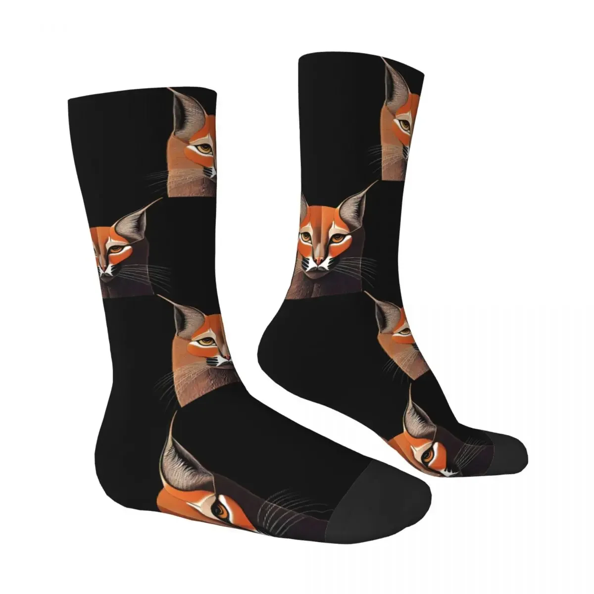 Hip Hop Vintage Caracal Portrait Crazy Men's Socks Big Floppa Anime Unisex Harajuku Printed Funny Happy Crew Sock Boys Gift