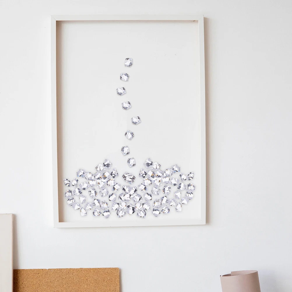 

260pcs Simulated Ice Fake Cubes Decorative Crystal Vase Filler Reusable Clear Plastic HomeDecoration FoodPhotography Props