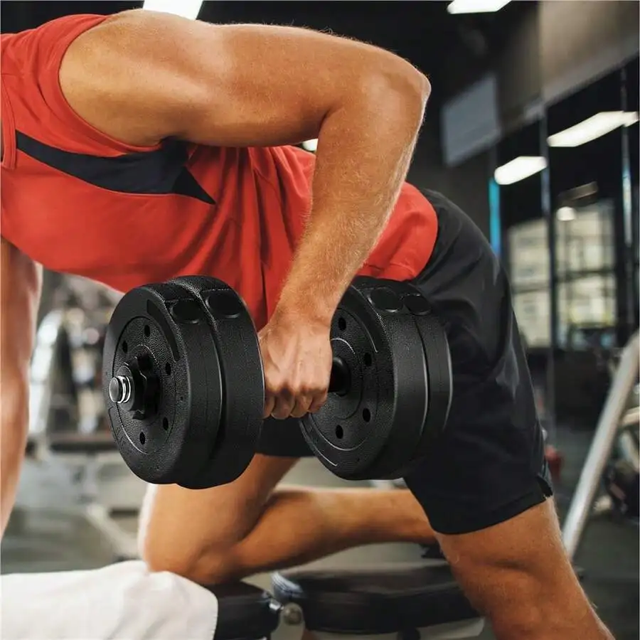 33LBS Adjustable Dumbbells, Dumbbells Set With Non-Slip Knurled Handles, Strength Training Equipment For Both Men And Women, For