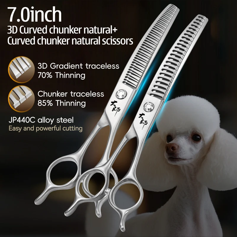 Fenice JP440C 7インチ 3Dグラデーション ペット用カーブドヘアカット