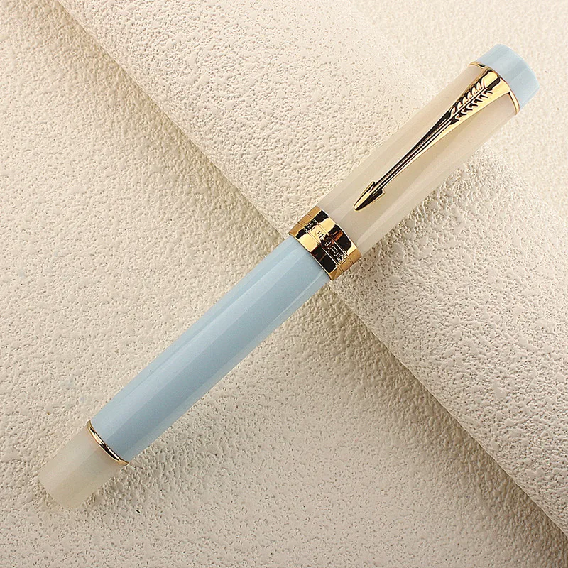 JINHAO 100 Centennial Resin Fountain Pen Color Block EF/F M / Bent Nib Golden Clip Office School Supplies Stationary PK 9019
