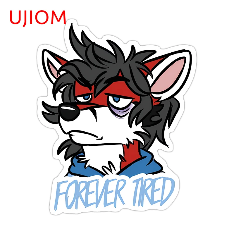 UJIOM Furry Fox Head Wall Sticker Creative Adorable Smart Home Refrigerator Art DIY Home Decal Vinyl Bathroom Vinyl Material