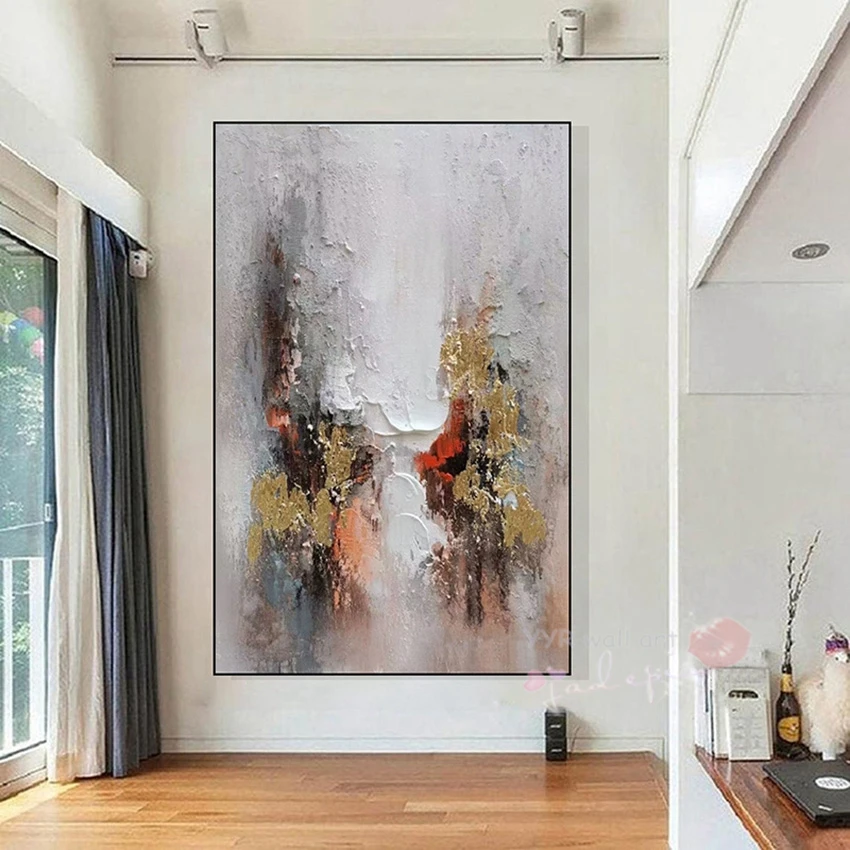 

Скандинавский креативный пейзаж, абстрактная живопись, чистая ручная работа, картина маслом, украшение дома, спальня, столовая, гостиная, мура