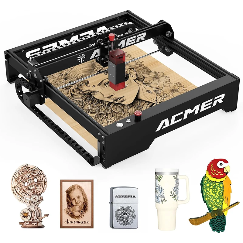 Laser Engraver ACMER P1 10W CNC Cutter Laser Engraving Machine Class 4 For Stainless Steel Wood, Metal Acrylic Leather