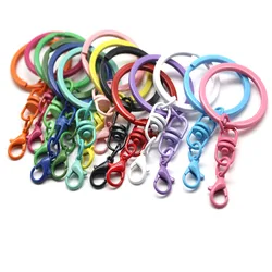 10PCS Metal Keychain Split Rings Keyfob Charm Key rings With Lobster Clasp For Keychain Pendants DIY Jewelry Making Accessories