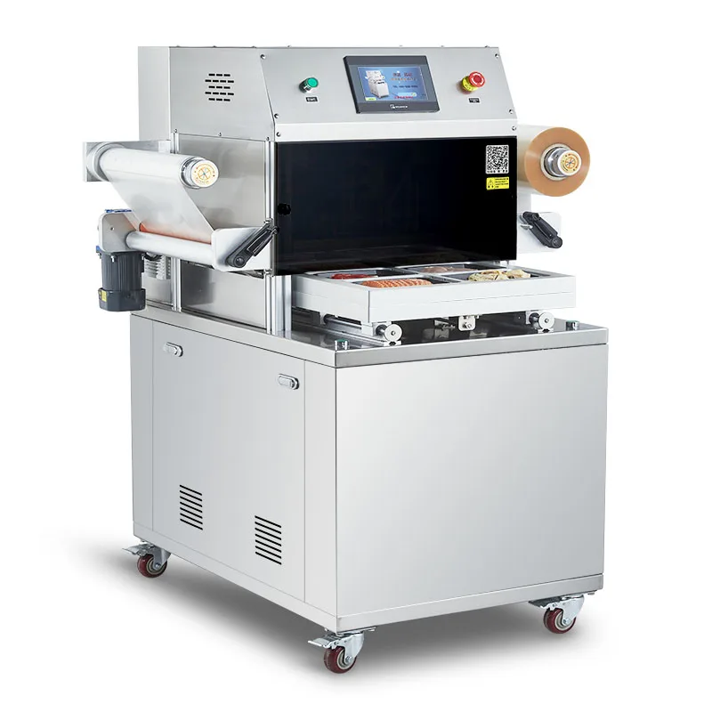 MAP Tray Sealer Modified Atmosphere Packaging Machine With Vacuum Tray Sealing And Gas Flushing