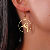 Amaxer Women's Pole Dance Sexy Movements Earrings Exquisite Leisure Big Circle Pendant Gifts Sports Exaggerated Ear Accessories