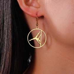 Amaxer Women's Pole Dance Movements Earrings Exquisite Leisure Big Circle Pendant Sports Exaggerated Ear Accessories