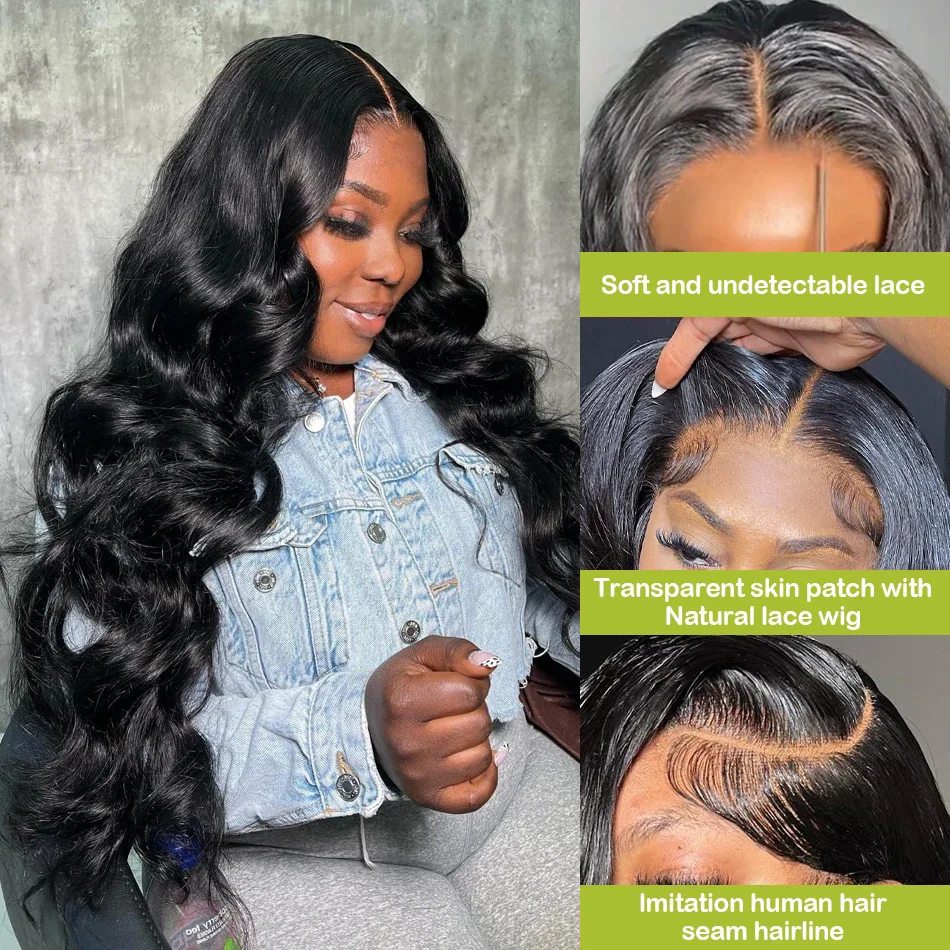 High Density 30 40 Inch Body Wave 13x6 HD Transparent Lace Frontal Wig Human Hair 30 40 Inch 13x4 Lace Front Lace Wigs For Women