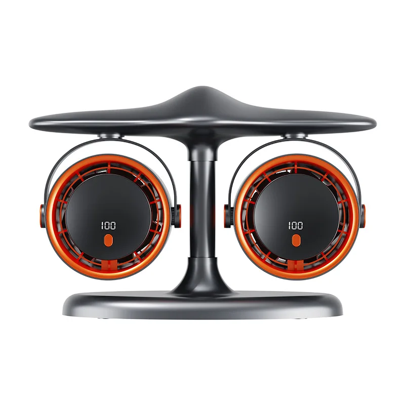 Double head turbine circulating fan usb aircraft modeling desktop fan home office multi-function electric fan