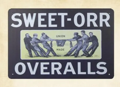 contemporary man cave club artists Sweet Orr Overalls metal tin sign sign