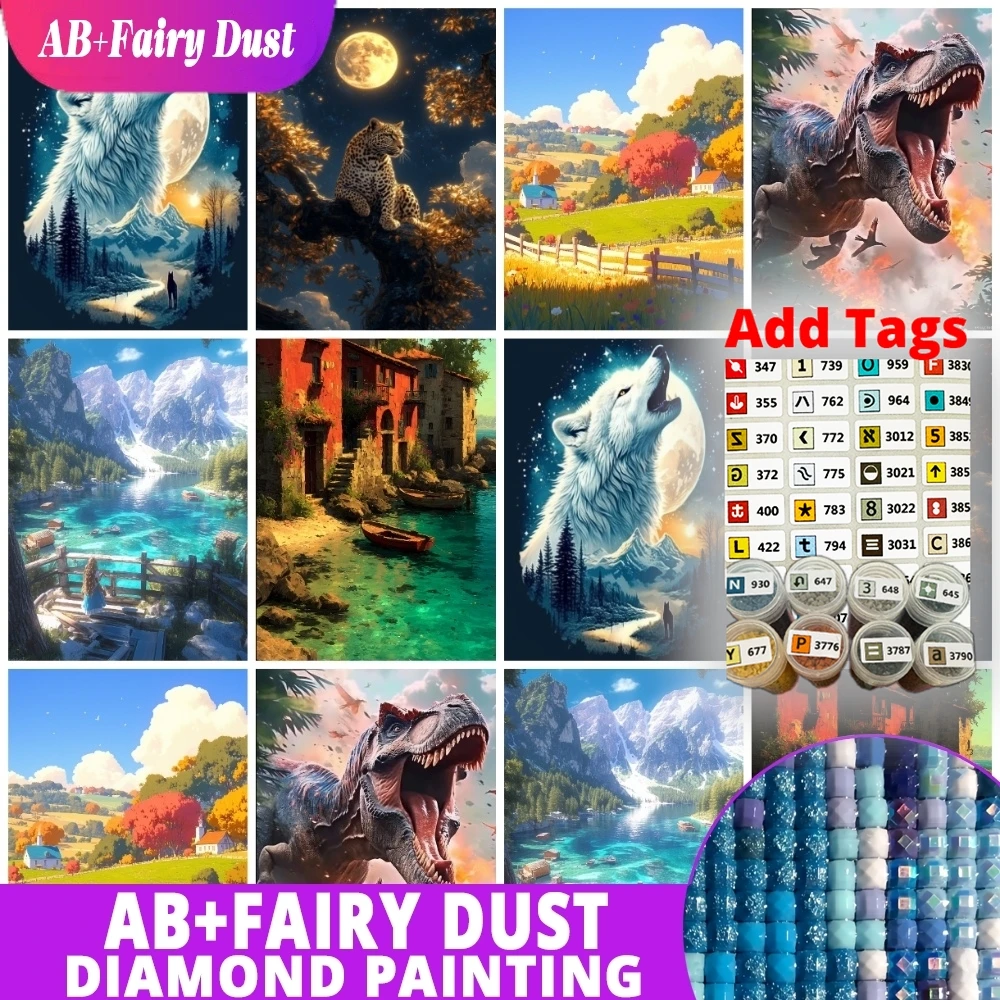 Feenstaub AB Leoparden-Tiermotiv Diamant-Malerei-Set 5D DIY Stickerei Samt-Leinwand Kreuzstich Handgemachtes Geschenk Handwerk Heimdekoration