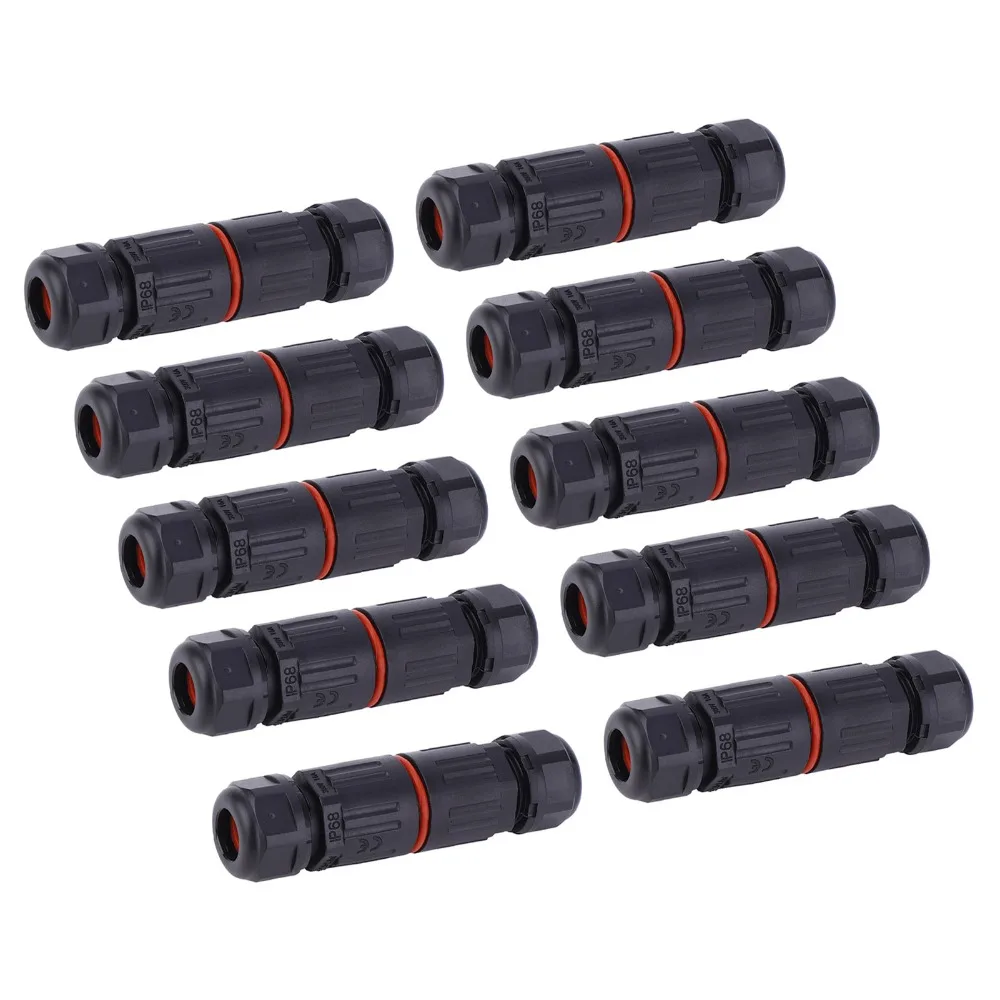 

10PCS Durable 0.5mm²~2.0mm² IP68 Waterproof Connector 3Pin Straight Cable Electrical Wire Connector Three-Pin Connector Outdoor
