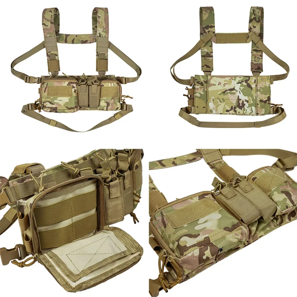 Imagem -03 - Peito Rig Vest Pack para Homens Bolsa de Revistas Coldre Sistema Molle Cintura cs Match Wargame Gear Nylon Gear