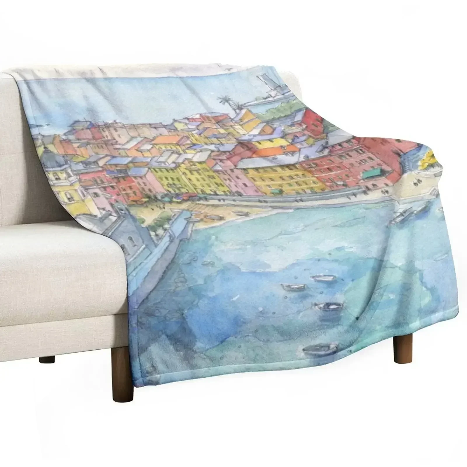 Vernazza, Cinque Terre Throw Blanket Stuffeds Soft Big Blankets