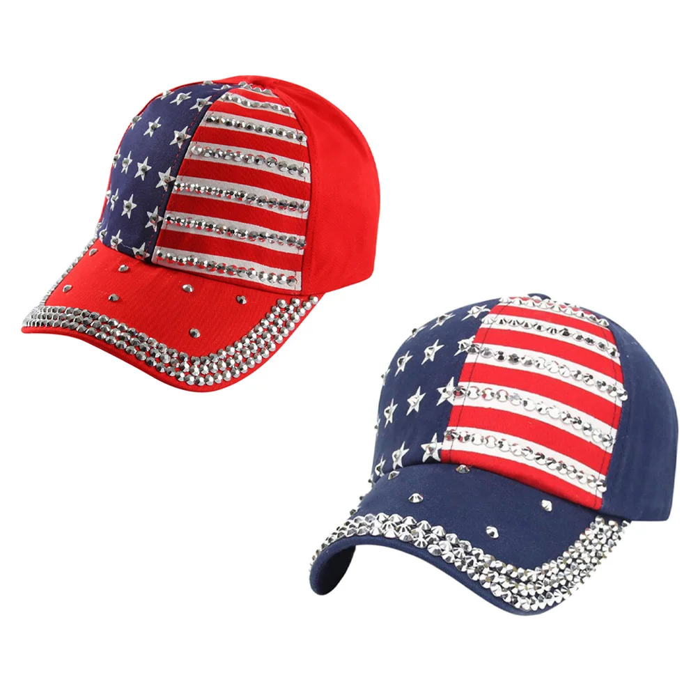 2 Pcs American Flag Hat Adults Caps Independence Day Baseball 4th of July Mens Accessories for Truck Women Design