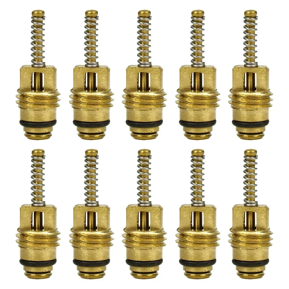 10pcs A/C Air Conditioning Valve Core For M8 Valve Copper Brass AC Valve Cores Replacement Parts Auto Accessories