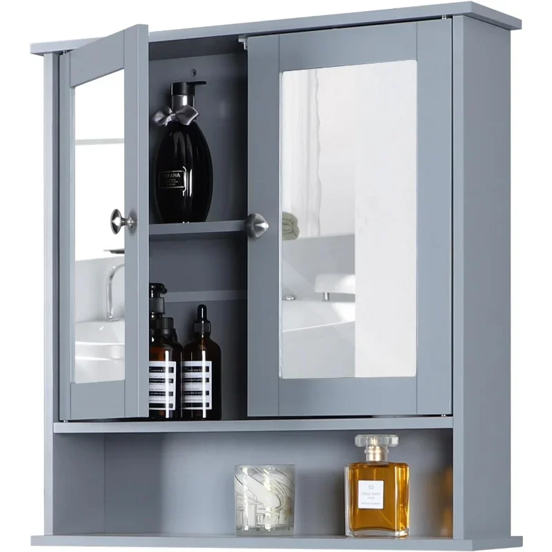 Bathroom Medicine Cabinet with Mirror and Adjustable Shelf, Medicine Cabinets Bathroom Cabinet Wall Mounted for Kitc