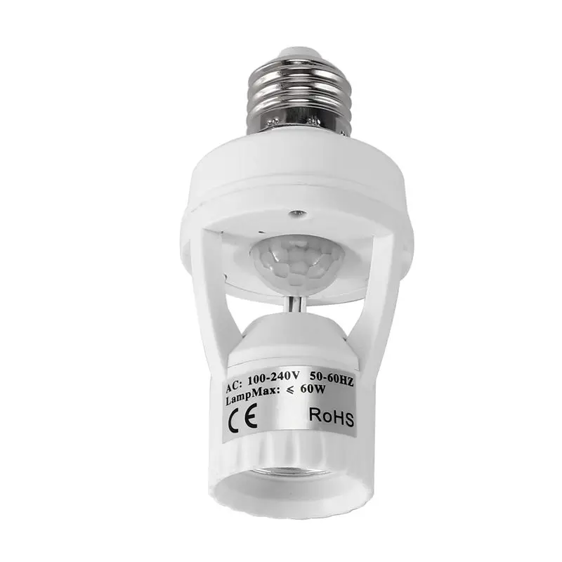 AFOURT-5X AC110-220V 360 Degrees Pir Induction Motion Sensor IR Infrared Human E27 Plug Socket Switch Base LED Bulb Lamp Holder