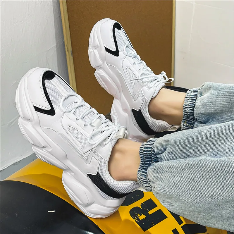 Little White Men\'s Shoes Summer 2024 New Trend 100 Mesh Surface Wear-resistant Thick Sole Increase Sports Casual Shoes Men