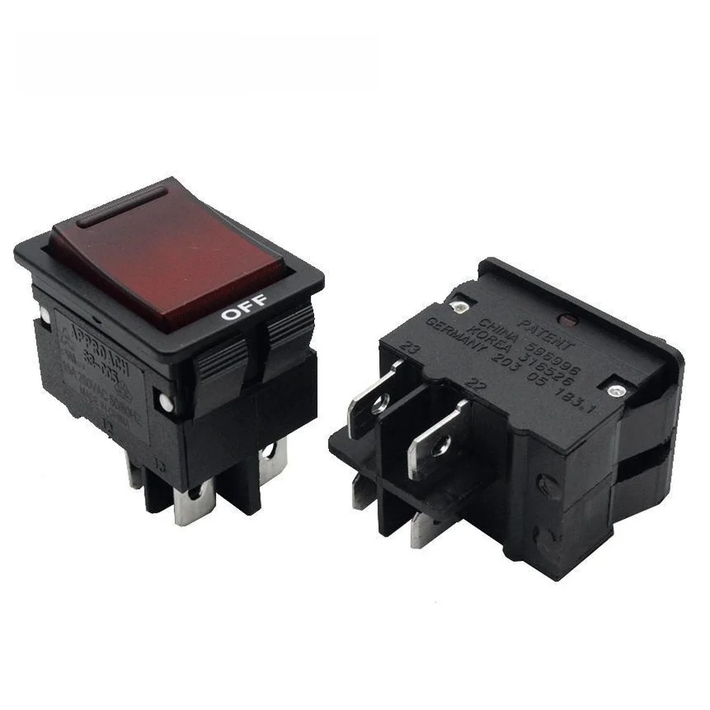 1pc 2 In 1 Circuit Breaker Switch Current Overload Protector Switch 4 Pins For Electrical Equipment Accessories