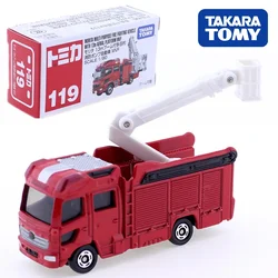 Takara Tomy Tomica 119 Morita Multipurpose Fire Fighting Vehicle Pump Car with 13m Boom Aerial Platform MVF 1/90 Diecast Model