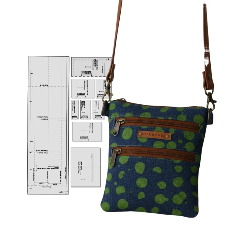 Triple layered Zipper Card Bag Sewing patterns, 1:1 scale bag sewing patterns, stylish Triple layered Zipper Card Bag prototype