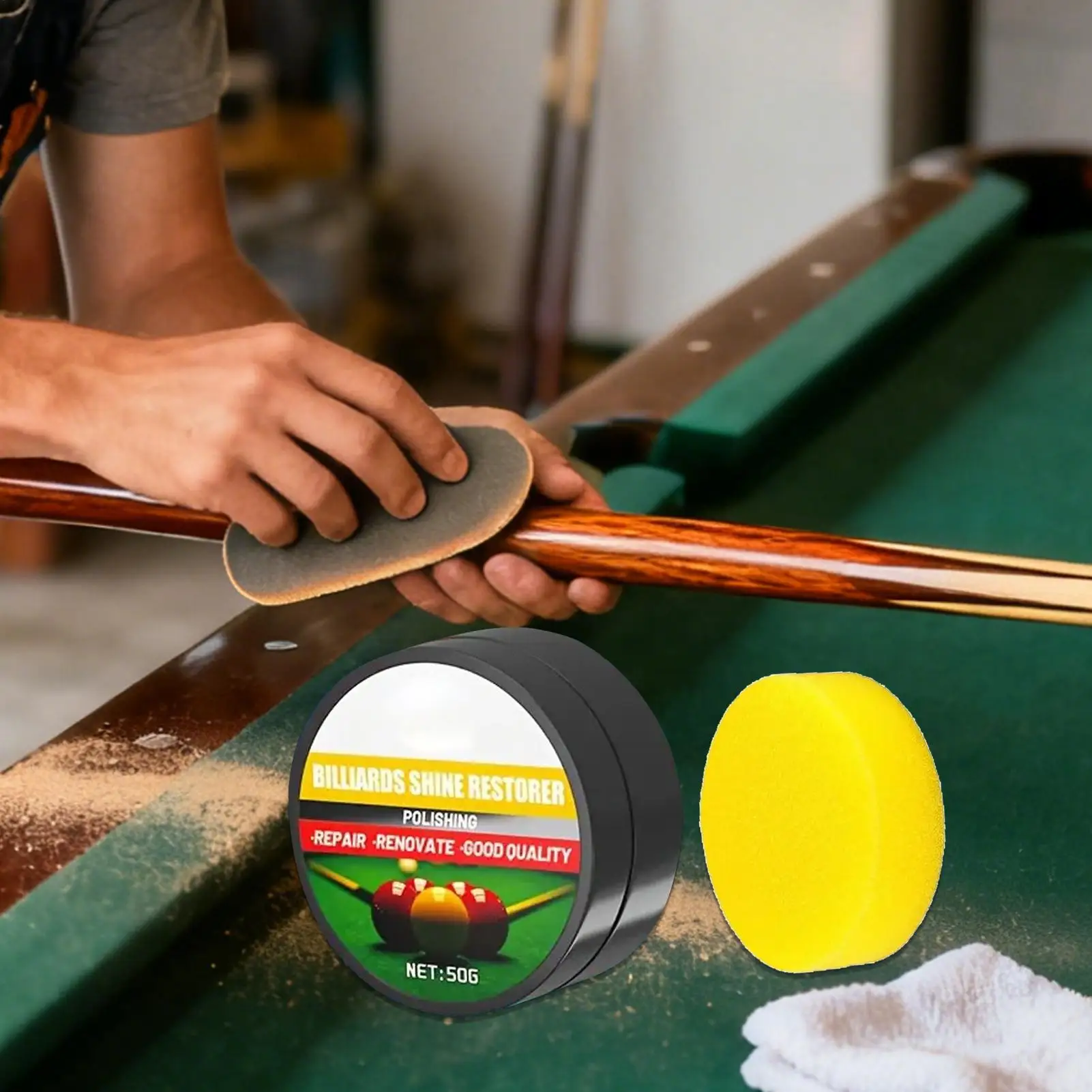 

Воск для полировки бильярдных шаров 50 г: очистка, придание блеска, уход за шарами для бильярда. Для женщин, мужчин, начинающих и профессионалов. Удаляет пыль и грязь.