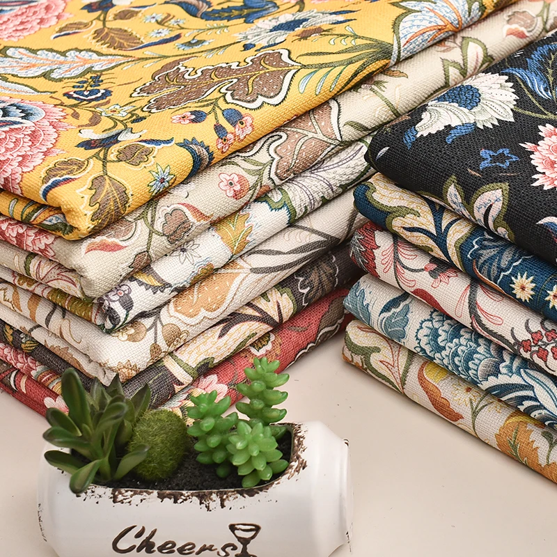 

Утолщенная хлопково-льняная ткань для наволочек, скатертей, мягких и жестких чехлов, подушек, с принтом в деревенском стиле, домашний текстиль